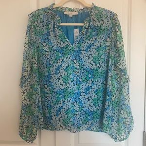 NWT LOFT Floral Long Sleeve Blouse